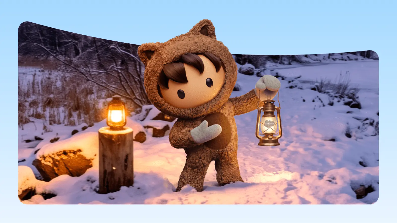 Salesforce Winter 27 release artwork showing people working alongside connected AI agents